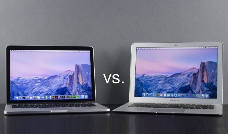 so sánh macbook air và pro