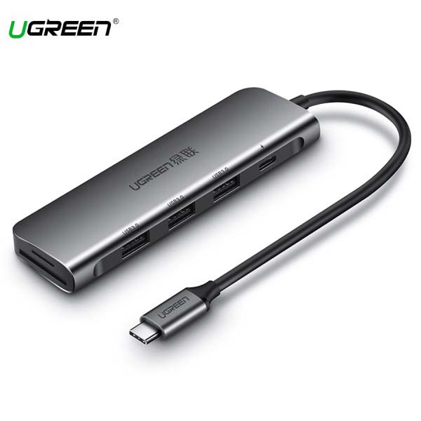 Cáp Chuyển USB-C Sang SD+TF+3 Cổng USB 3.0 Ugreen (50598)